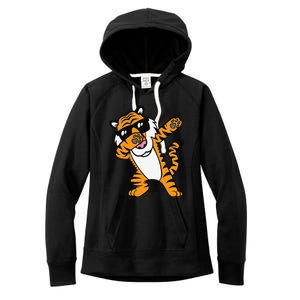 Dabbing Tiger Funny Cool Dancing Big Cat Dab Women's Fleece Hoodie