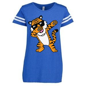 Dabbing Tiger Funny Cool Dancing Big Cat Dab Enza Ladies Jersey Football T-Shirt