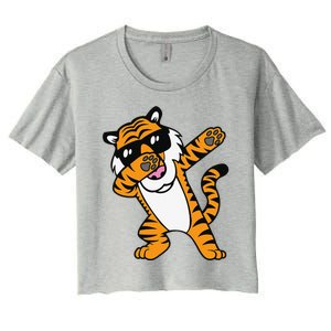 Dabbing Tiger Funny Cool Dancing Big Cat Dab Women's Crop Top Tee