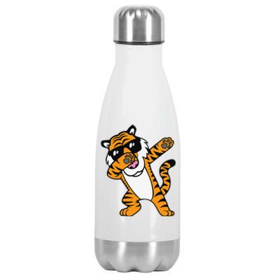 Dabbing Tiger Funny Cool Dancing Big Cat Dab Stainless Steel Insulated Water Bottle