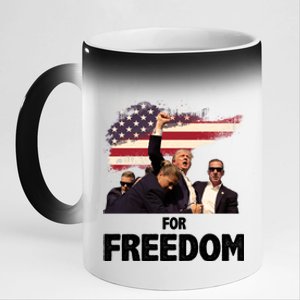 Donald Trump For Freedom 11oz Black Color Changing Mug