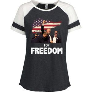 Donald Trump For Freedom Enza Ladies Jersey Colorblock Tee