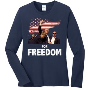 Donald Trump For Freedom Ladies Long Sleeve Shirt