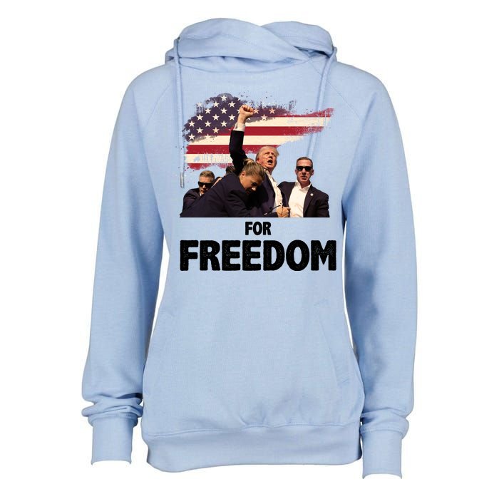 Donald Trump For Freedom Womens Funnel Neck Pullover Hood