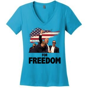 Donald Trump For Freedom Women's V-Neck T-Shirt