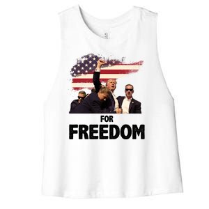 Donald Trump For Freedom Women's Racerback Cropped Tank