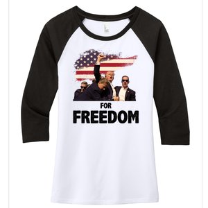 Donald Trump For Freedom Women's Tri-Blend 3/4-Sleeve Raglan Shirt