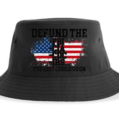 DEFUND THE FBI CIA CDC IRS... The List Could Go On Sustainable Bucket Hat