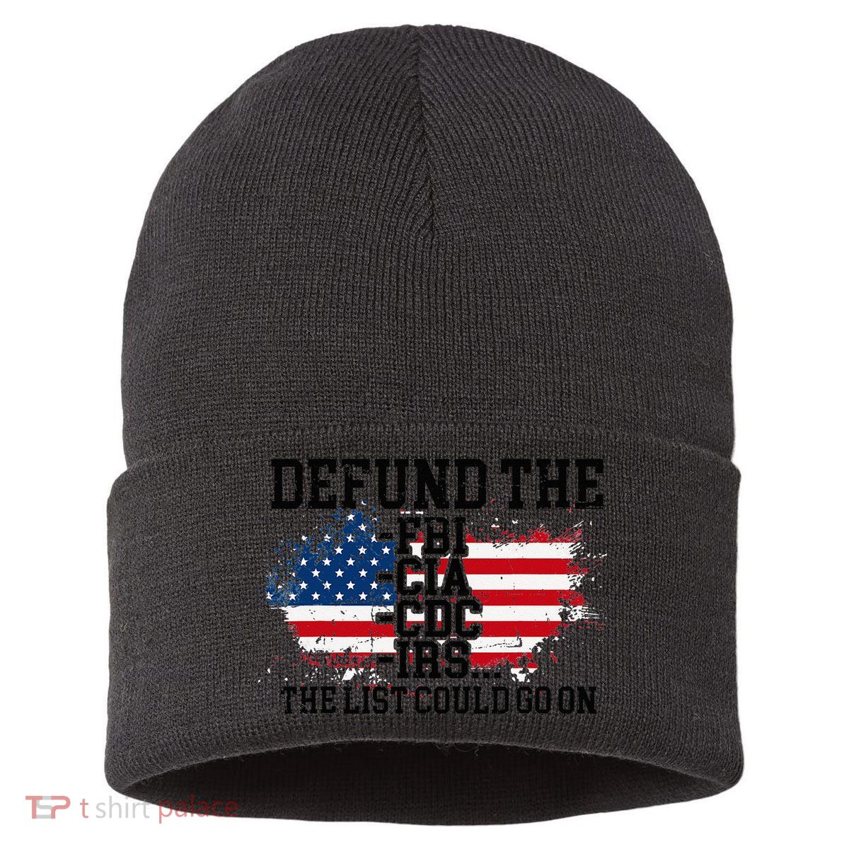 DEFUND THE FBI CIA CDC IRS... The List Could Go On Sustainable Knit Beanie