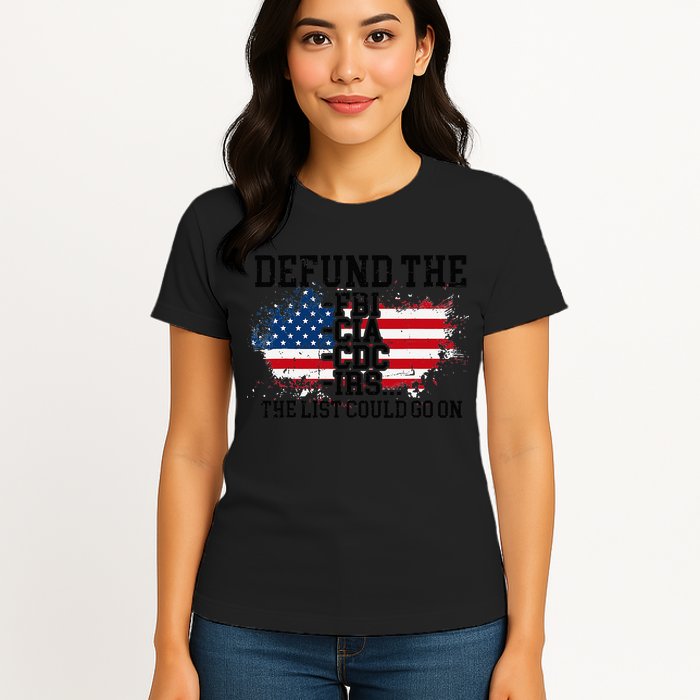 DEFUND THE FBI CIA CDC IRS... The List Could Go On Womens T-Shirt