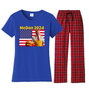 Donald Trump French Fry Cooking Fries Women's Flannel Pajama Set