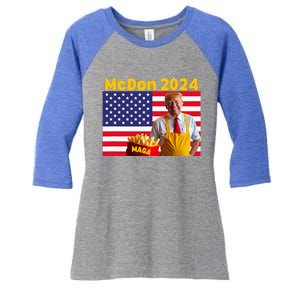 Donald Trump French Fry Cooking Fries Women's Tri-Blend 3/4-Sleeve Raglan Shirt