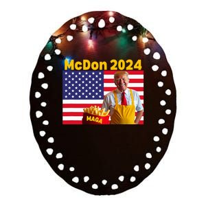 Donald Trump French Fry Cooking Fries Ceramic Oval Ornament