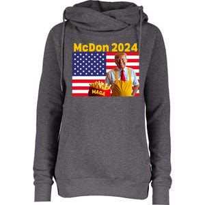 Donald Trump French Fry Cooking Fries Womens Funnel Neck Pullover Hood