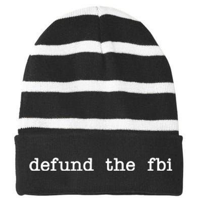 Defund The FBI Striped Beanie with Solid Band