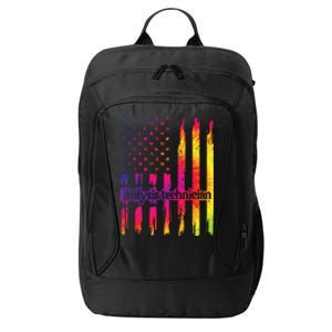 Dialysis Technician Flag USA Tie Dye Dialysis Tech Nurse City Backpack