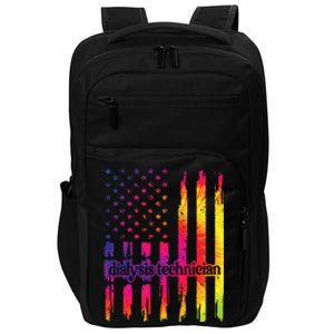 Dialysis Technician Flag USA Tie Dye Dialysis Tech Nurse Impact Tech Backpack