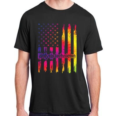 Dialysis Technician Flag USA Tie Dye Dialysis Tech Nurse Adult ChromaSoft Performance T-Shirt