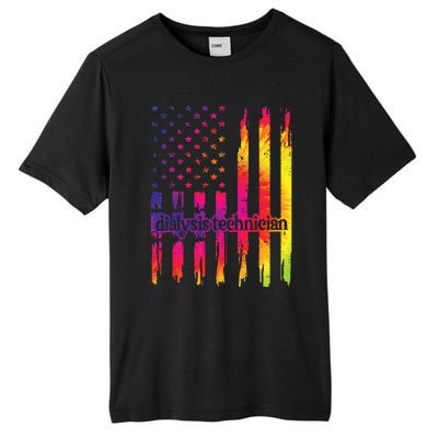 Dialysis Technician Flag USA Tie Dye Dialysis Tech Nurse Tall Fusion ChromaSoft Performance T-Shirt