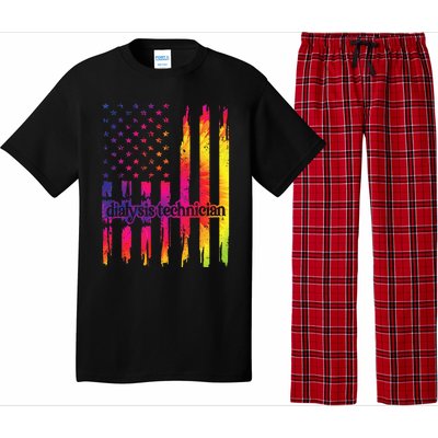 Dialysis Technician Flag USA Tie Dye Dialysis Tech Nurse Pajama Set