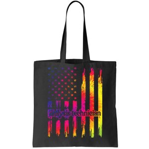 Dialysis Technician Flag USA Tie Dye Dialysis Tech Nurse Tote Bag