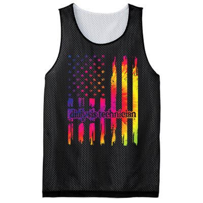 Dialysis Technician Flag USA Tie Dye Dialysis Tech Nurse Mesh Reversible Basketball Jersey Tank