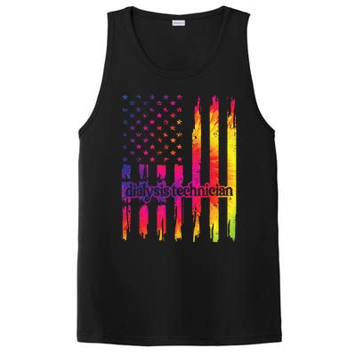 Dialysis Technician Flag USA Tie Dye Dialysis Tech Nurse PosiCharge Competitor Tank