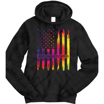 Dialysis Technician Flag USA Tie Dye Dialysis Tech Nurse Tie Dye Hoodie