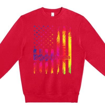 Dialysis Technician Flag USA Tie Dye Dialysis Tech Nurse Premium Crewneck Sweatshirt