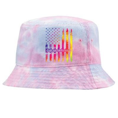 Dialysis Technician Flag USA Tie Dye Dialysis Tech Nurse Tie-Dyed Bucket Hat