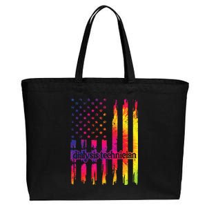 Dialysis Technician Flag USA Tie Dye Dialysis Tech Nurse Cotton Canvas Jumbo Tote