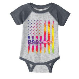 Dialysis Technician Flag USA Tie Dye Dialysis Tech Nurse Infant Baby Jersey Bodysuit