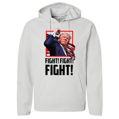 Donald Trump Fight Fighting Fighters Supporters Americans 2024 Performance Fleece Hoodie