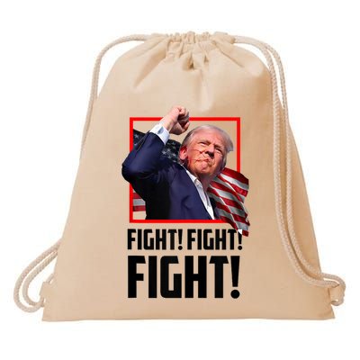 Donald Trump Fight Fighting Fighters Supporters Americans 2024 Drawstring Bag