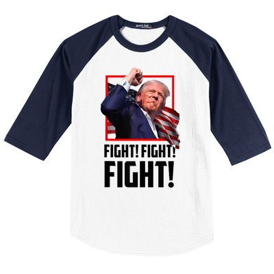 Donald Trump Fight Fighting Fighters Supporters Americans 2024 Baseball Sleeve Shirt