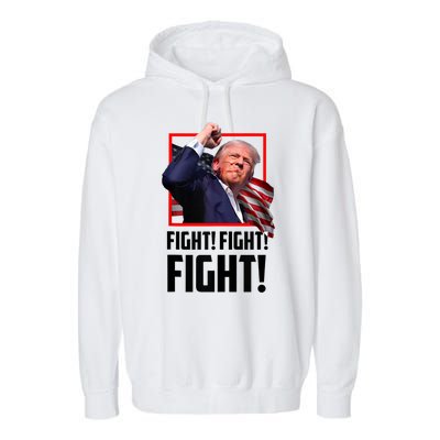 Donald Trump Fight Fighting Fighters Supporters Americans 2024 Garment-Dyed Fleece Hoodie