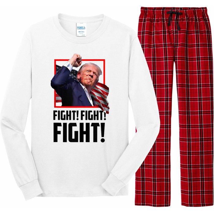 Donald Trump Fight Fighting Fighters Supporters Americans 2024 Long Sleeve Pajama Set