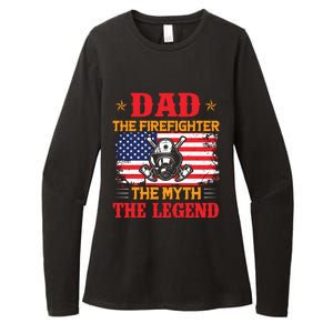 Dad The Firefighter The Myth The Legend Womens CVC Long Sleeve Shirt