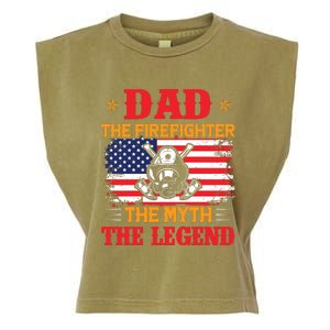 Dad The Firefighter The Myth The Legend Garment-Dyed Women's Muscle Tee