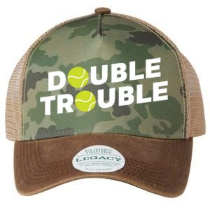 Double Trouble Funny Tennis With Tennis Balls Legacy Tie Dye Trucker Hat