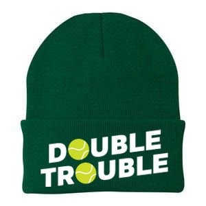 Double Trouble Funny Tennis With Tennis Balls Knit Cap Winter Beanie