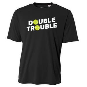 Double Trouble Funny Tennis With Tennis Balls Cooling Performance Crew T-Shirt