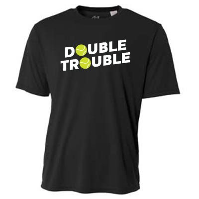 Double Trouble Funny Tennis With Tennis Balls Cooling Performance Crew T-Shirt