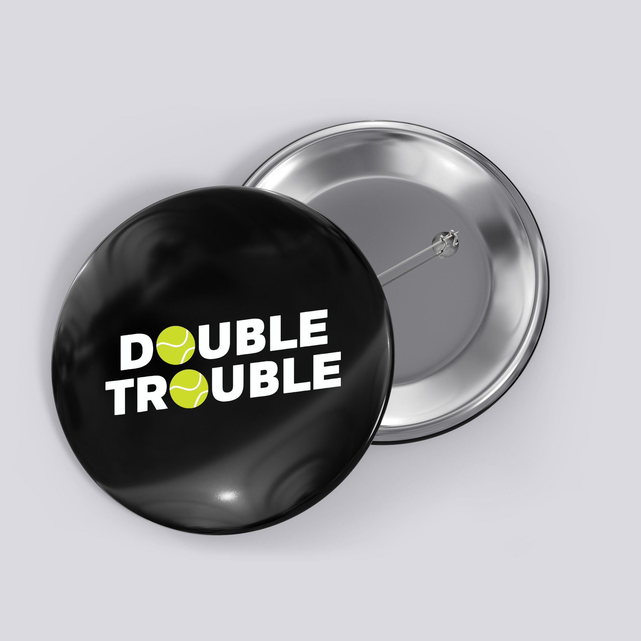 Double Trouble Funny Tennis With Tennis Balls Button