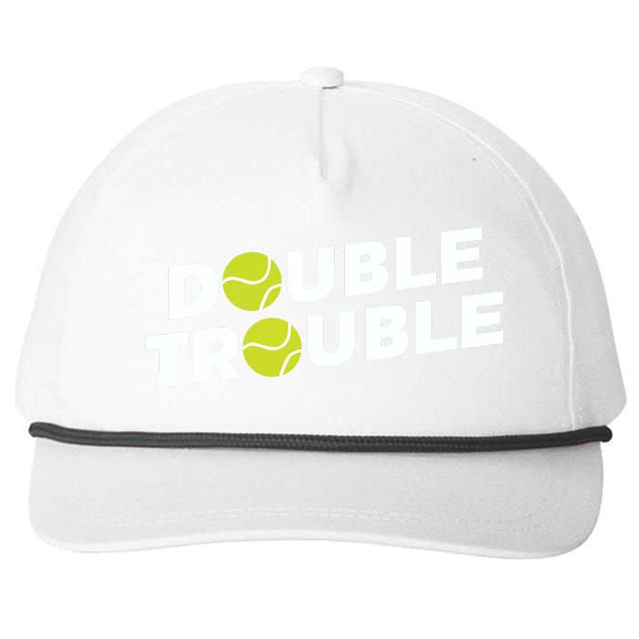 Double Trouble Funny Tennis With Tennis Balls Snapback Five-Panel Rope Hat