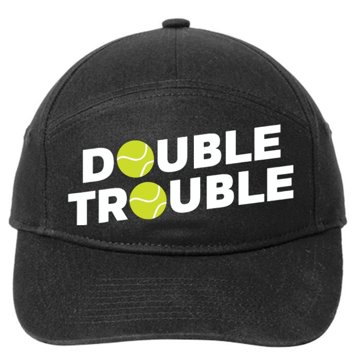 Double Trouble Funny Tennis With Tennis Balls 7-Panel Snapback Hat