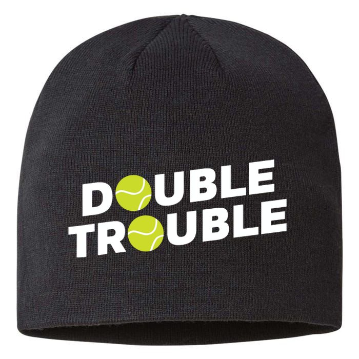 Double Trouble Funny Tennis With Tennis Balls Sustainable Beanie