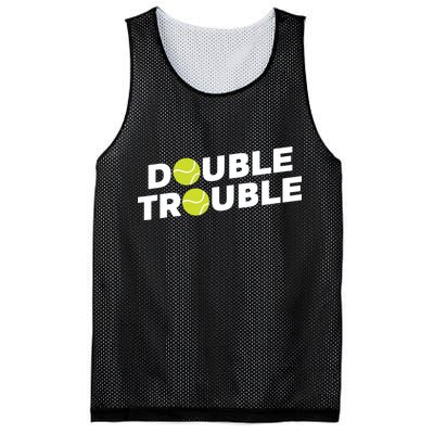 Double Trouble Funny Tennis With Tennis Balls Mesh Reversible Basketball Jersey Tank