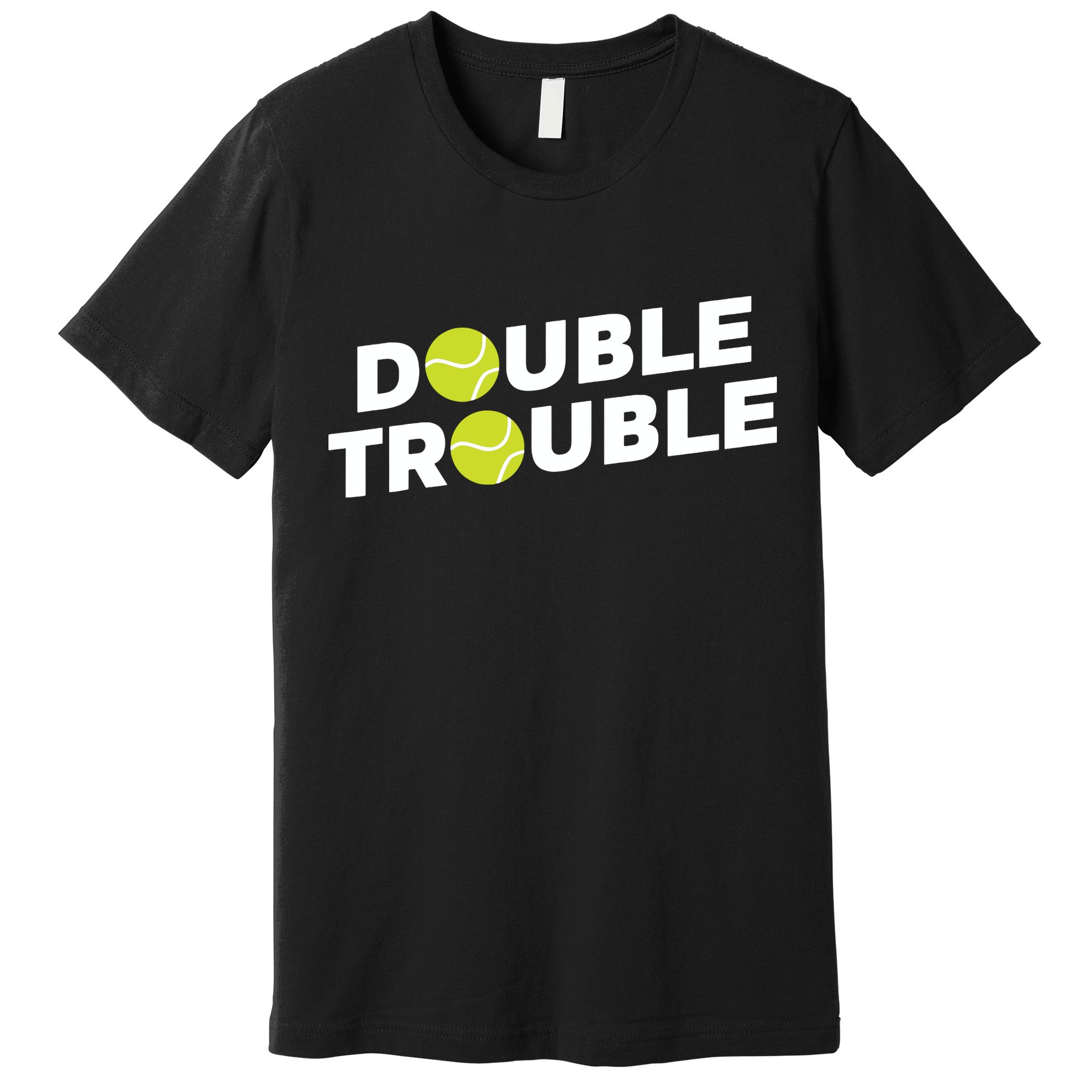 Double Trouble Funny Tennis With Tennis Balls Premium T-Shirt