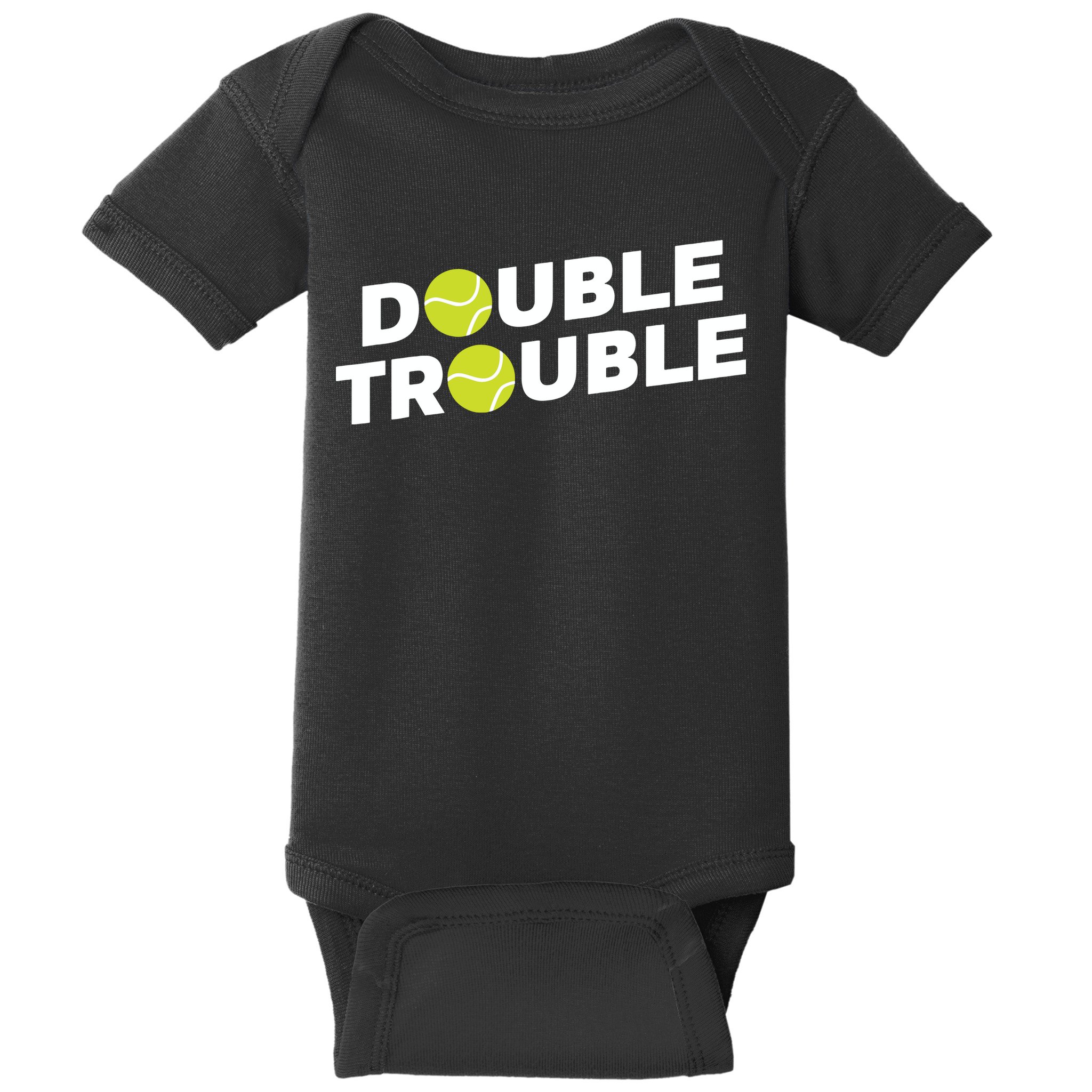 Double Trouble Funny Tennis With Tennis Balls Baby Bodysuit